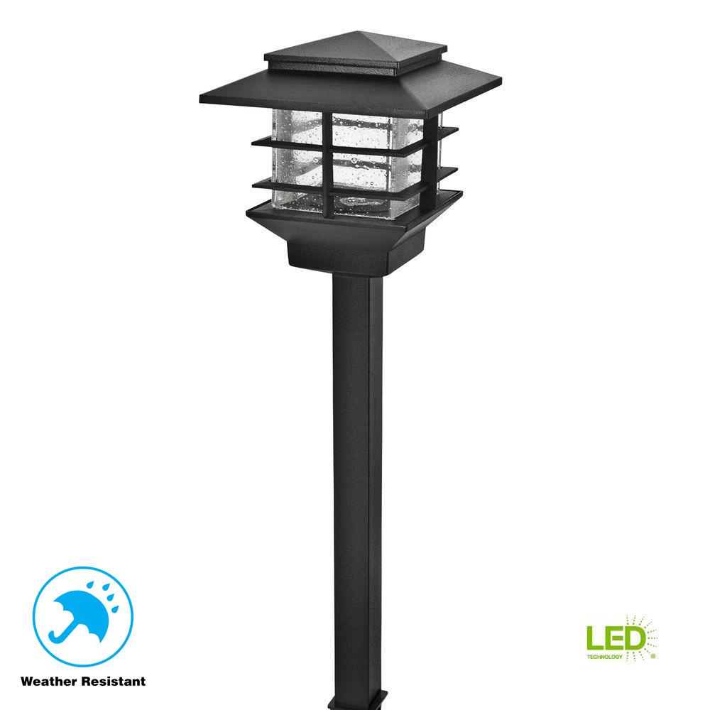 Low Voltage Landscape Lighting Outdoor The Home Depot Low Voltage 3 Watt Black Outdoor Integrated Led Cast Aluminum Landscape Path Light