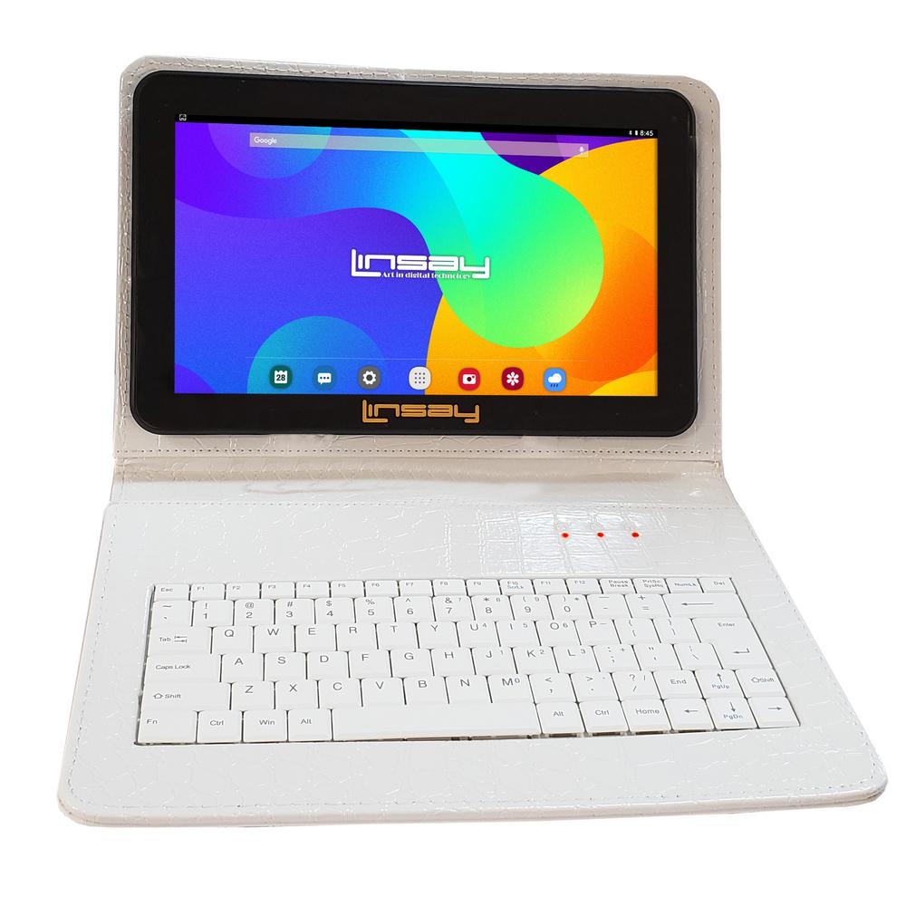 LINSAY 10.1 in. 2GB RAM 16GB Android 9.0 Pie Quad Core Tablet with White Crocodile Keyboard was $199.99 now $87.99 (56.0% off)