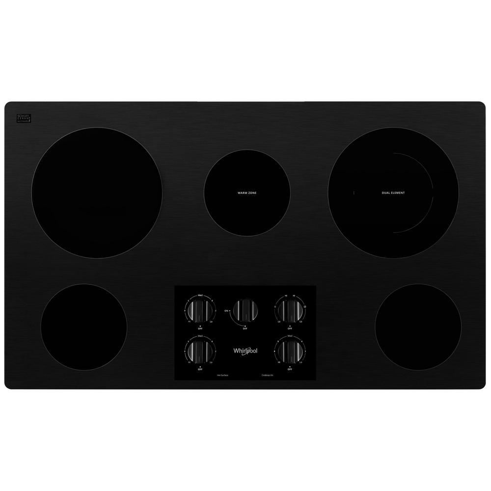 Whirlpool 36 In Radiant Electric Ceramic Glass Cooktop In Black