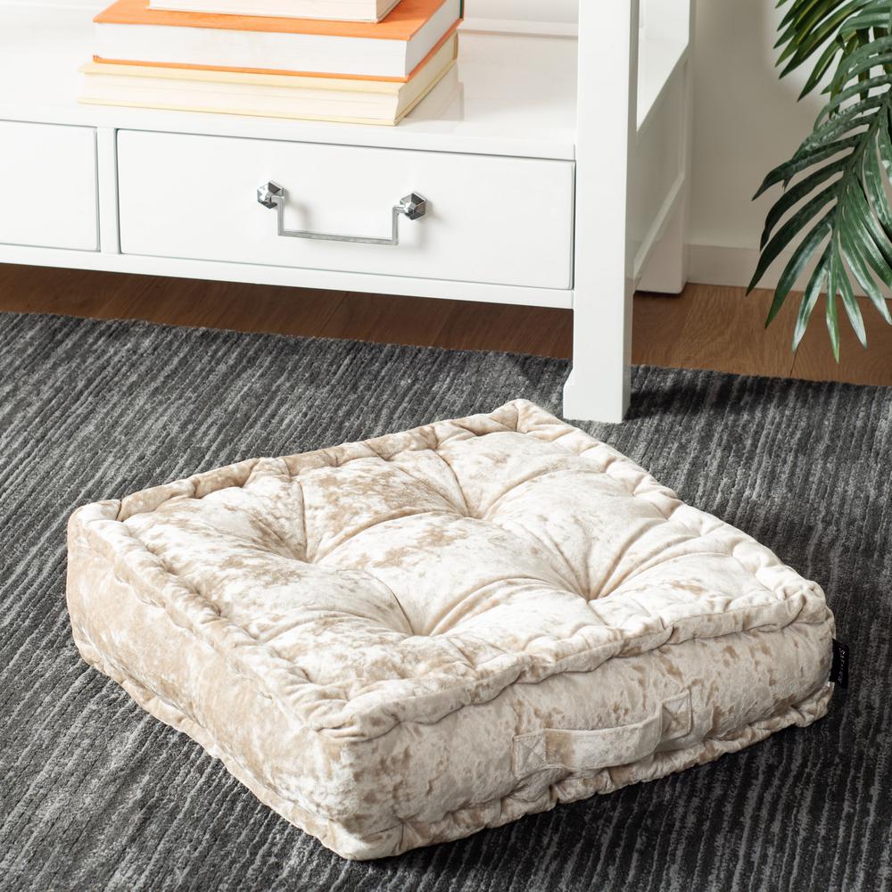 Safavieh Peony 18 In X 18 In Polyfill White Square Floor Pillow