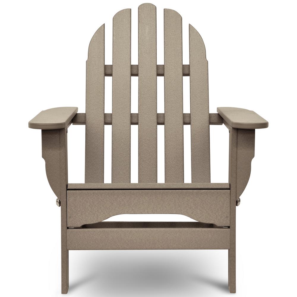 Durogreen Icon Weathered Wood Plastic Folding Adirondack Chair