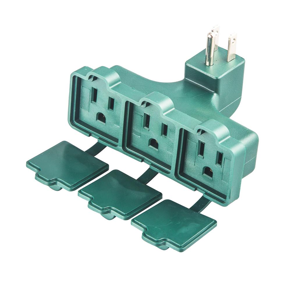 Commercial Electric 15 Amp HeavyDuty Adapter with Protection CoverLT2 The Home Depot