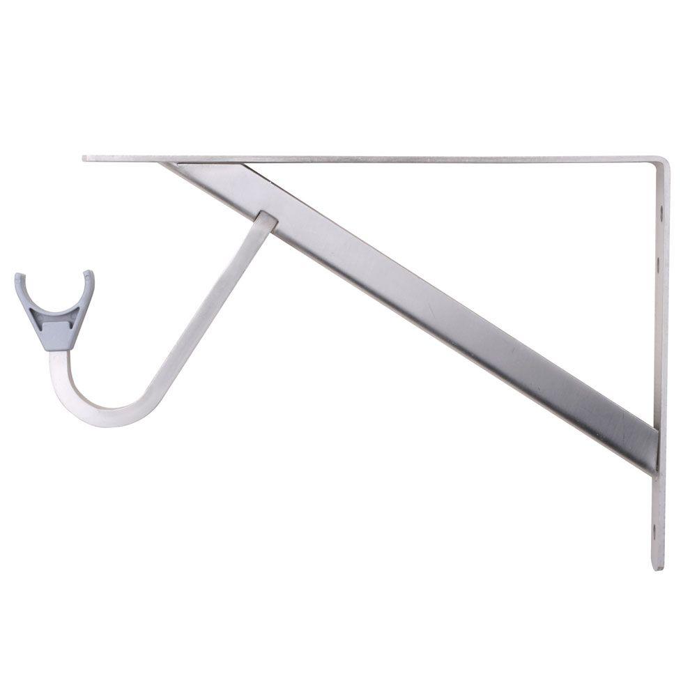 Everbilt 11.25 in. x 1.05 in. Brushed Nickel Shelf and Rod BracketHD