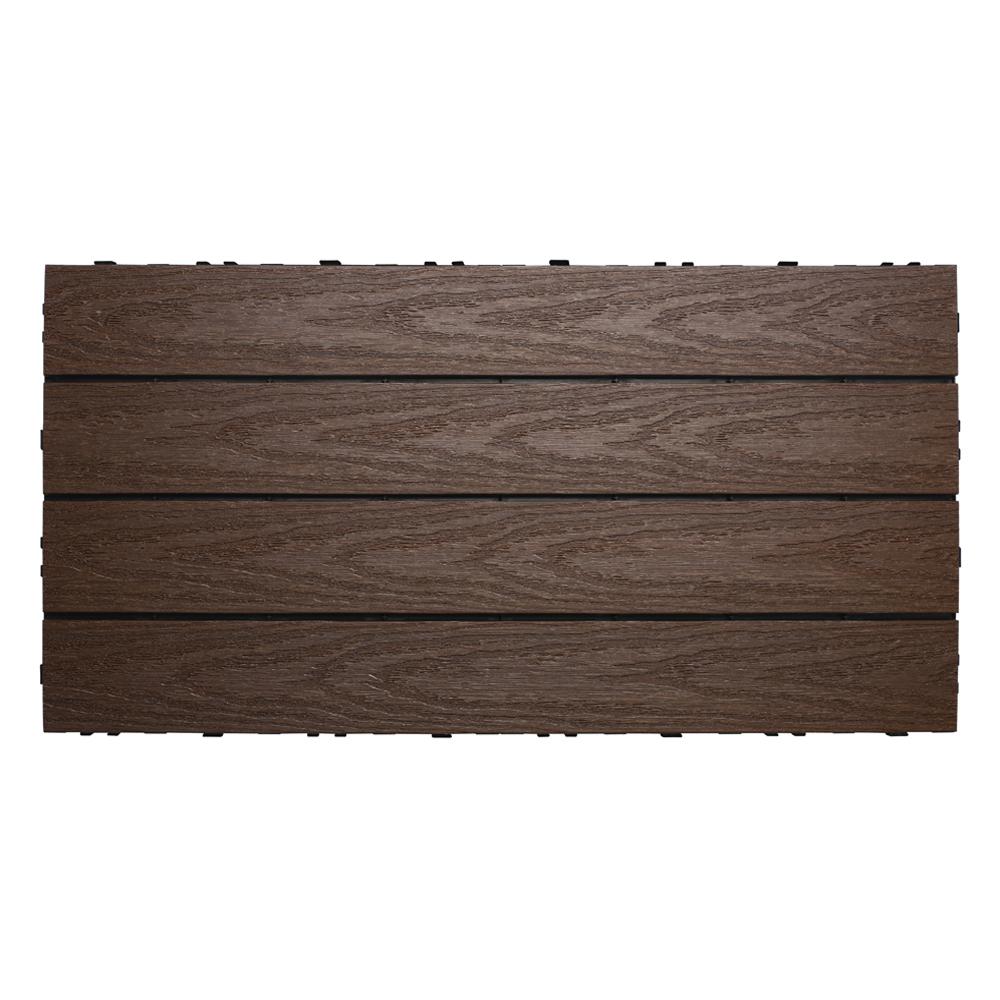 Ultrashield Naturale 1 Ft X 2 Quick Deck Outdoor Composite Tile In Spanish Walnut 20 Sq Per Box