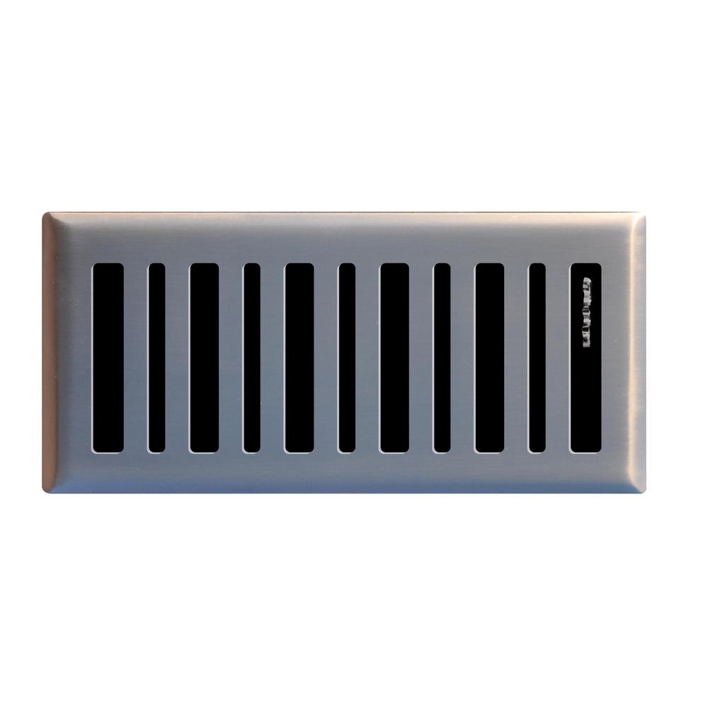 4 In X 10 Contemporary Floor Register Brushed Nickel 4 In X 10 Contemporary Floor Register Brushed Nickel