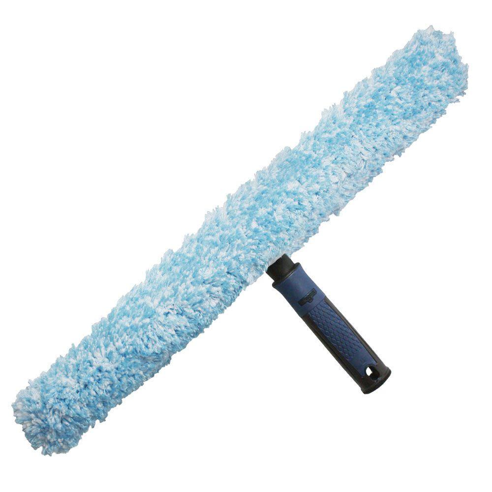 Unger 18 in. Window Scrubber with Microfiber, Scrub Pad Sleeve and