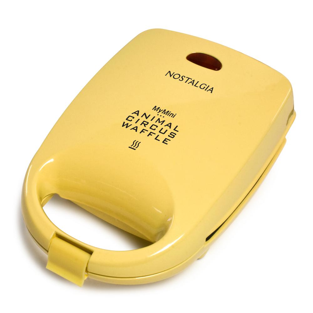 Nostalgia 520 W 4-Waffle Yellow Animal Circus Waffle Maker-MANWFL4YW