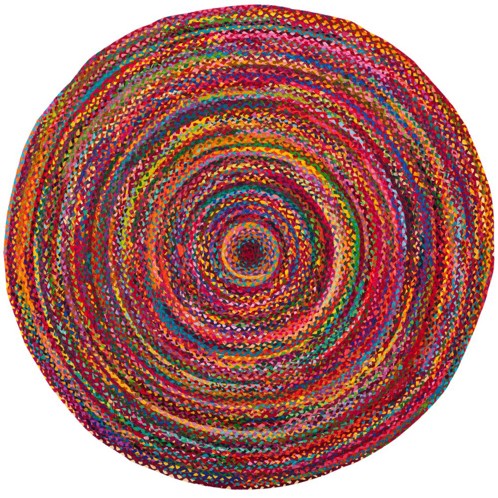 Safavieh Braided Red Multi 8 Ft X Round Area Rug Brd210a 8r Safavieh Braided Red Multi 8 Ft X Round Area Rug