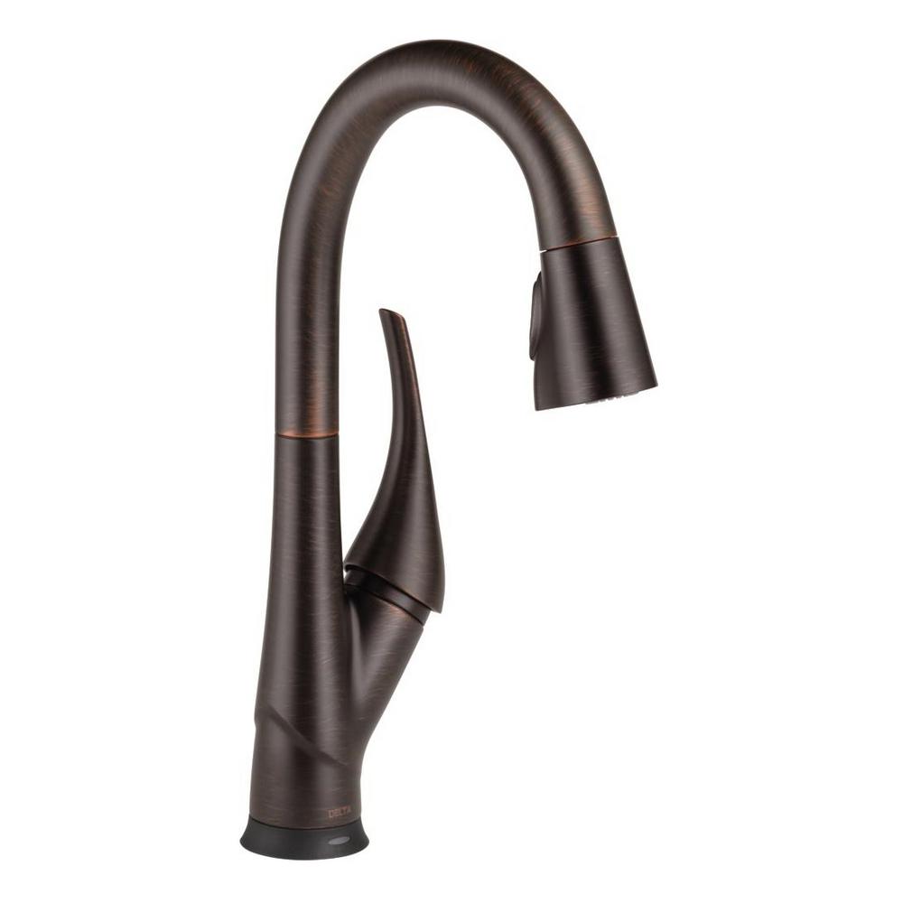Delta Esque Single Handle Bar Faucet With Pull Down Sprayer And