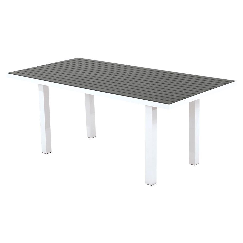 Polywood Euro Satin White Slate Grey 36 In X 72 Patio Dining Polywood Euro Satin White Slate Grey 36 In X 72 Patio Dining