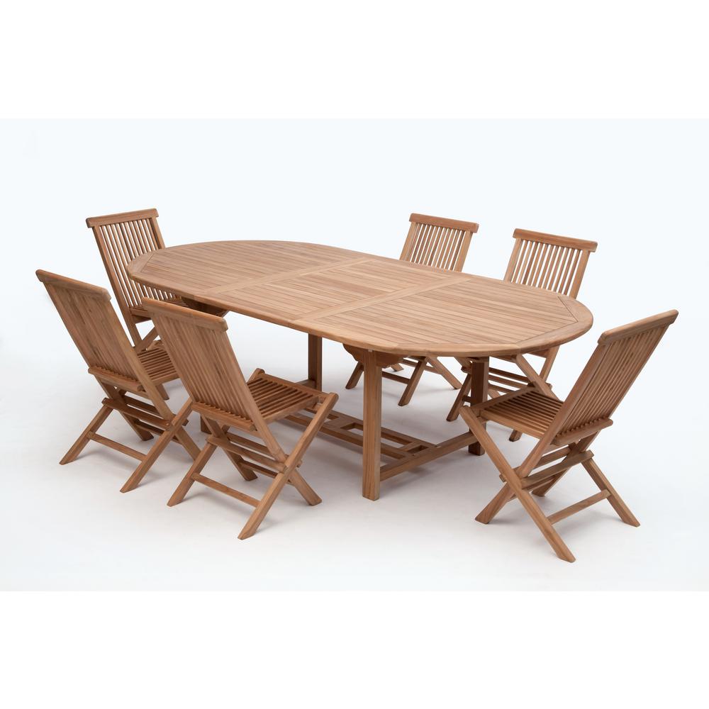 Bali Brown 7 Piece Wood Oval Outdoor Dining Set Without Cushions Bali Brown 7 Piece Wood Oval Outdoor Dining Set Without Cushions