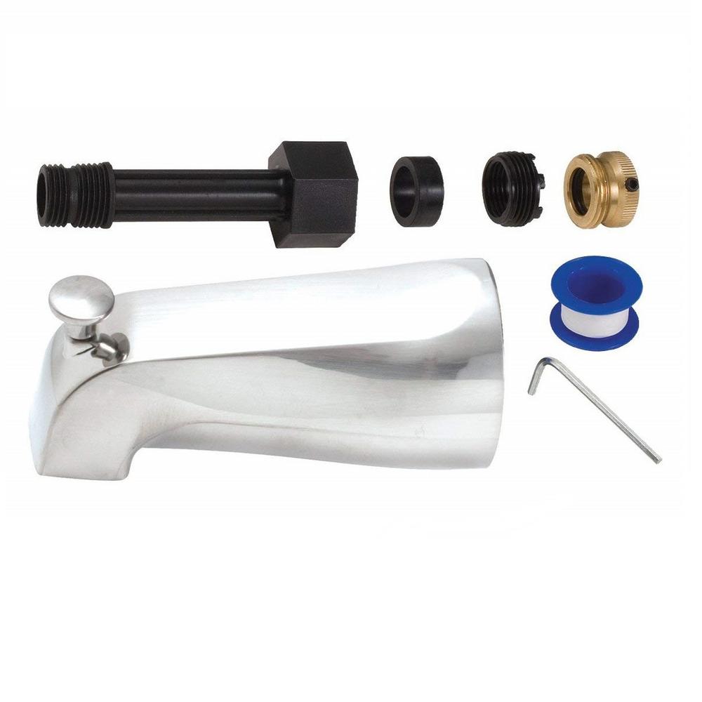 Central Brass Canopy Handles – 8" D-Style Swivel Spout With Soap Dish, Female Thread, Polished Chrome - View #6