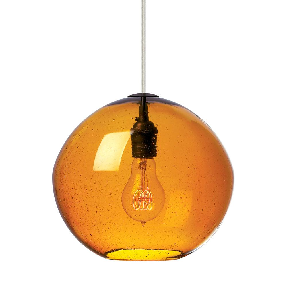 Globe Orange Pendant Lights Lighting The Home Depot Isla 6 5 Watt 1 Light Satin Nickel Integrated Led Line Voltage Pendant