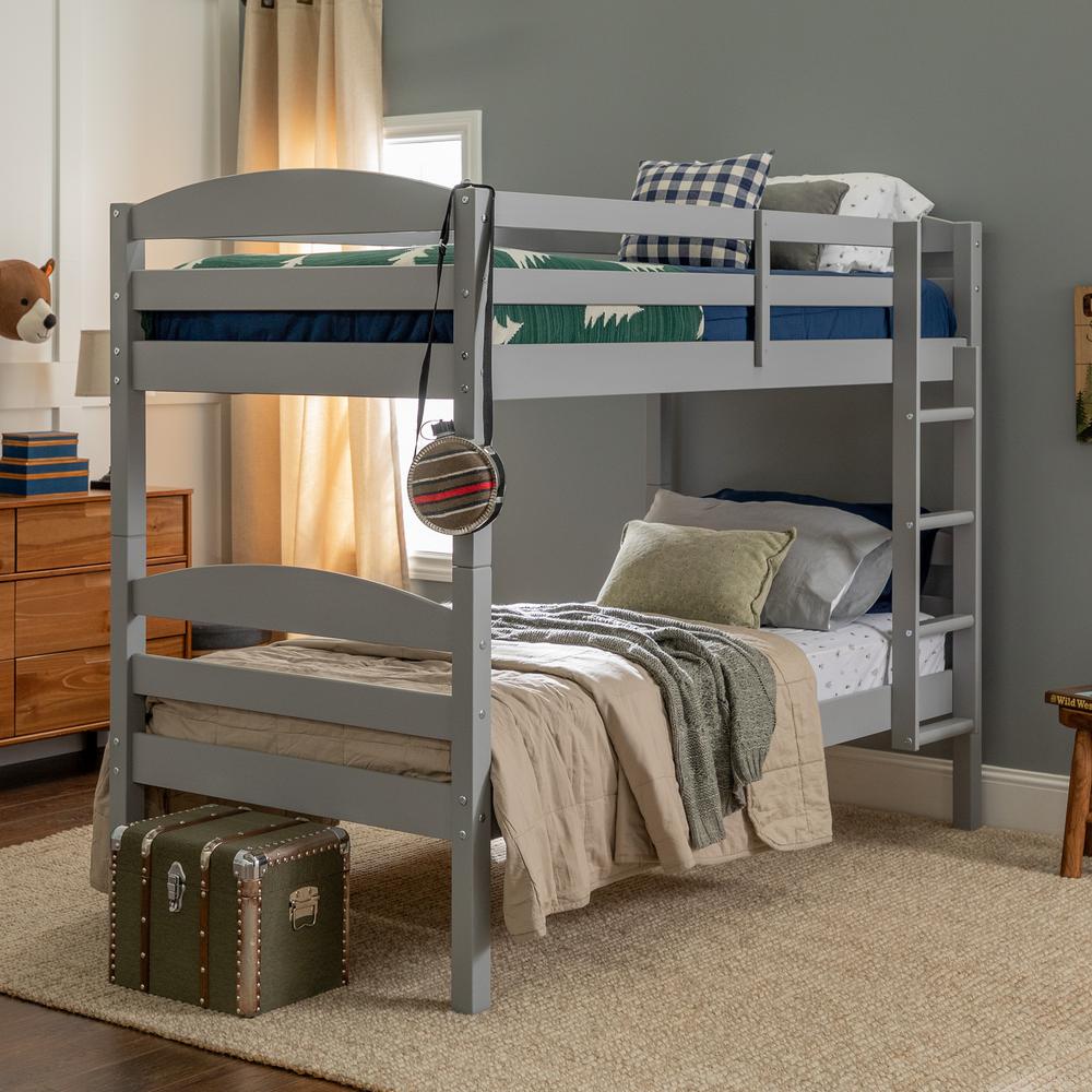 Walker Edison Furniture Company Solid Wood Twin Over Bunk Bed