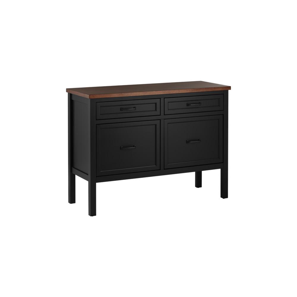 Wood Black Decorative Lateral File Cabinet Furniture The Home Depot