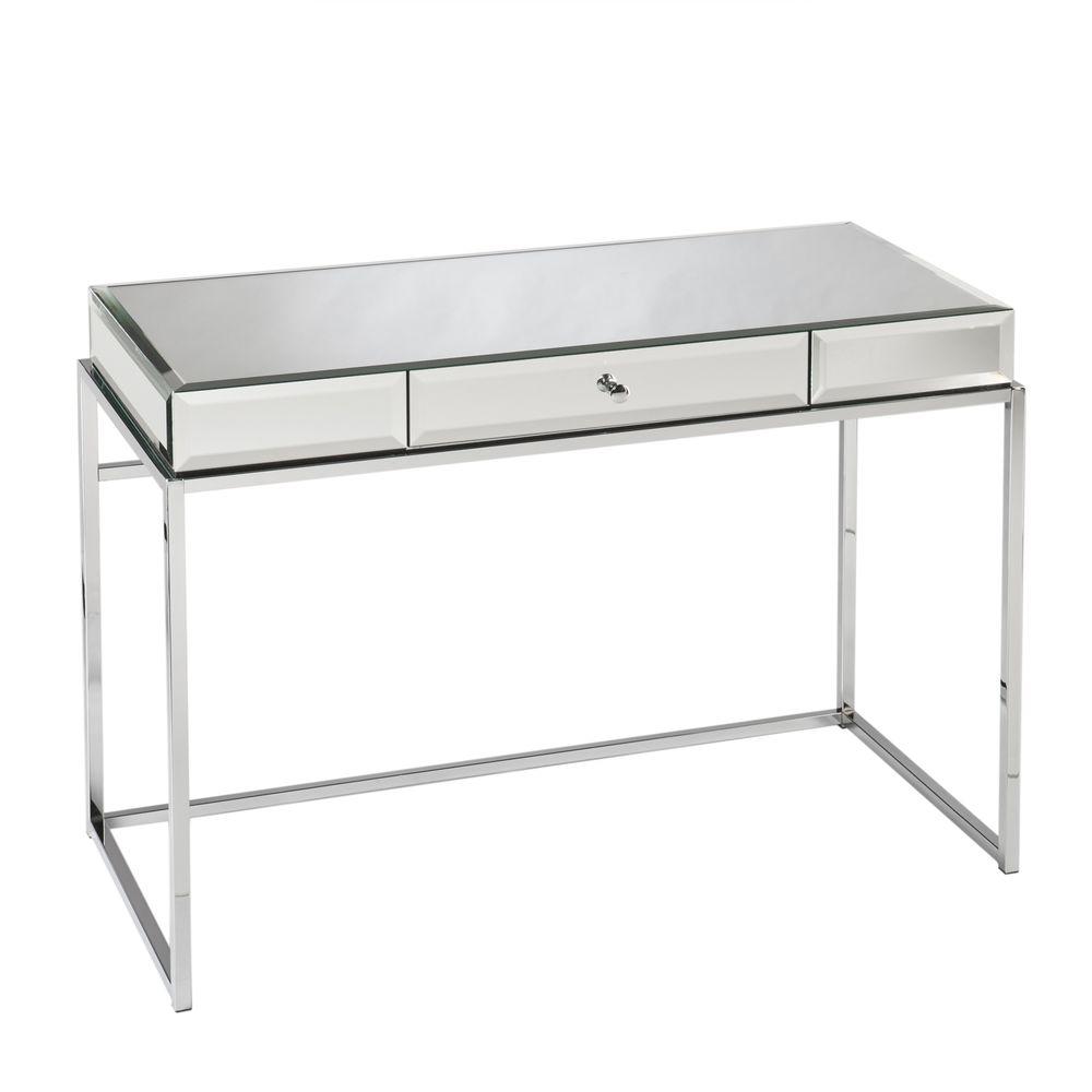 Southern Enterprises Midland Mirrored With Chrome Finish Frame Southern Enterprises Midland Mirrored With Chrome Finish Frame Desk