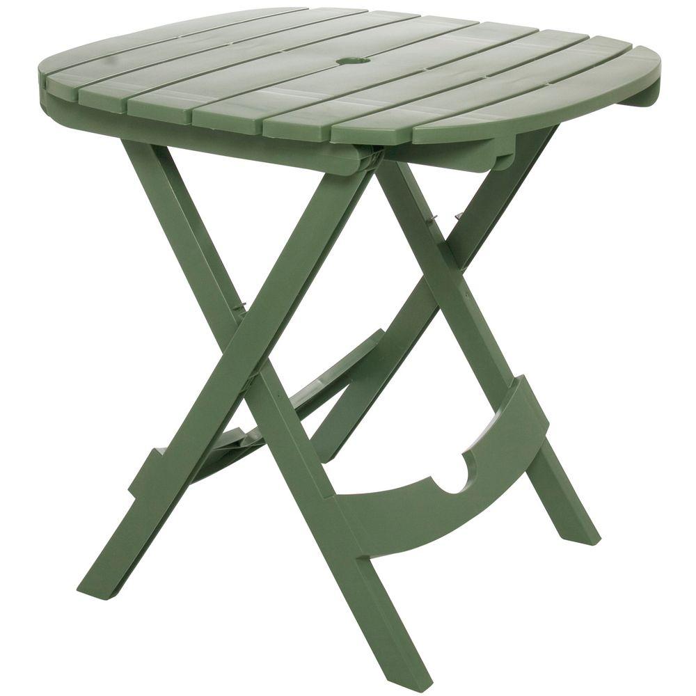 Plastic Patio Furniture Green Tables Quik Fold Sage Resin Plastic Outdoor Cafe Table