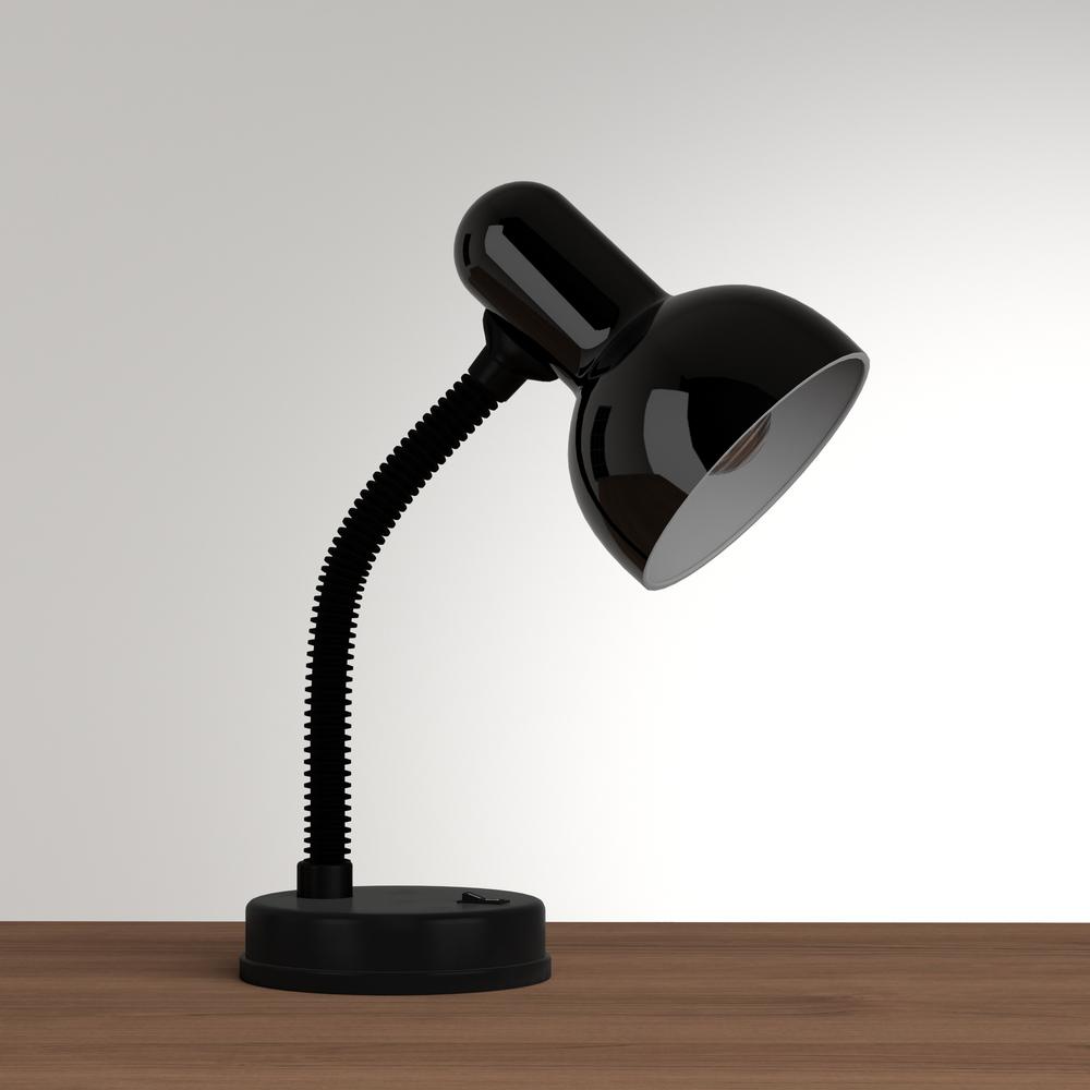 Simple Designs 13 In Black Basic Metal Desk Lamp With Flexible