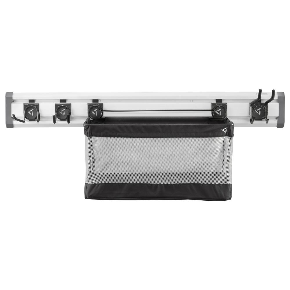 Gladiator 48 in. L GearTrack Sports Garage Wall Storage Kit with 3Hooks and Mesh Basket