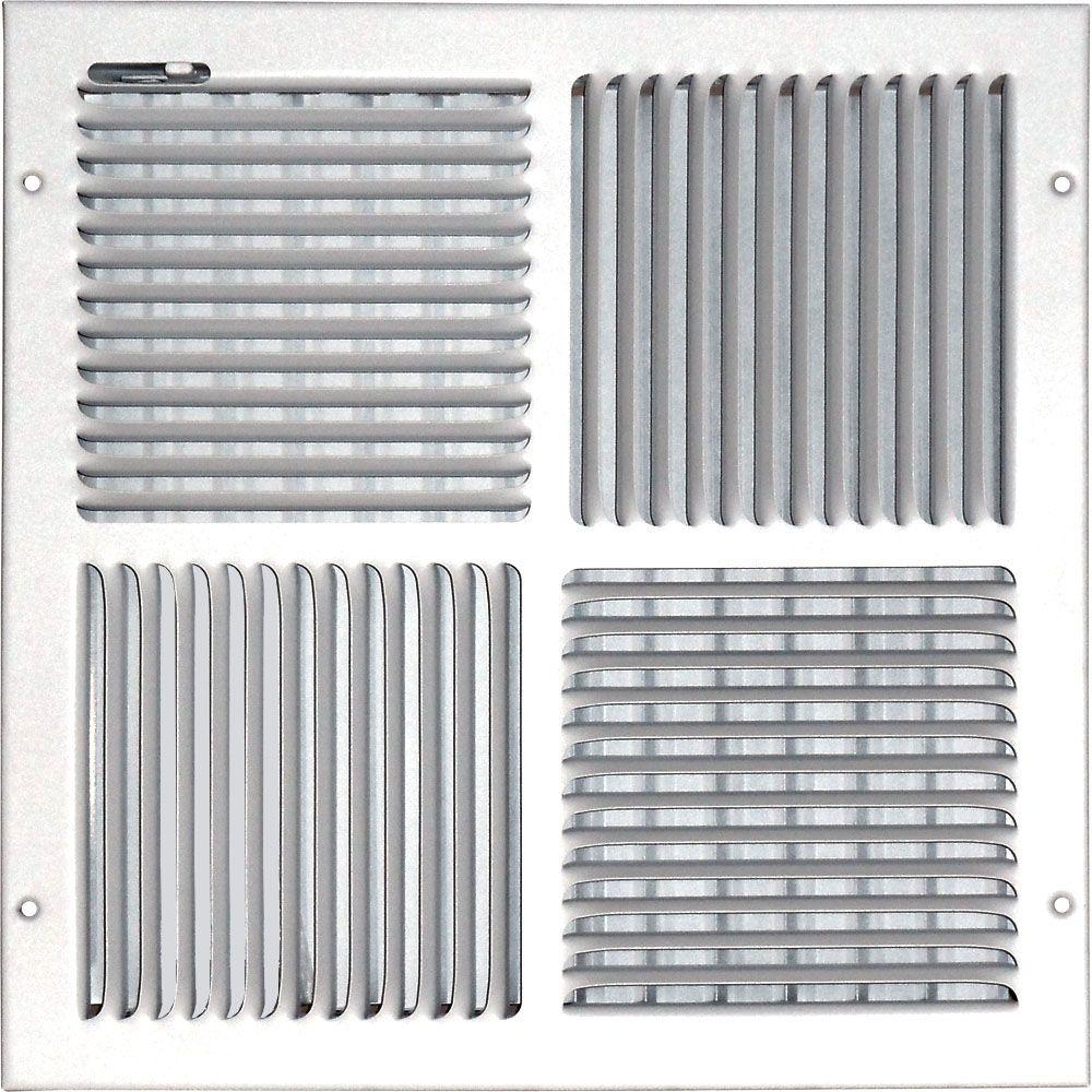 Sdi Grille Registers Grilles Hvac Parts Accessories The 14 In X Ceiling Sidewall Vent Register White With 4