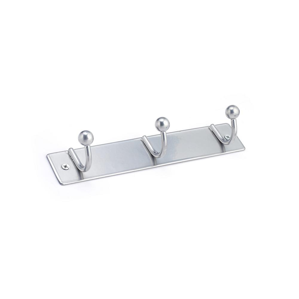 Richelieu Hardware Nystrom Hook Rack Silver Metal 3 Single Hook Bar
