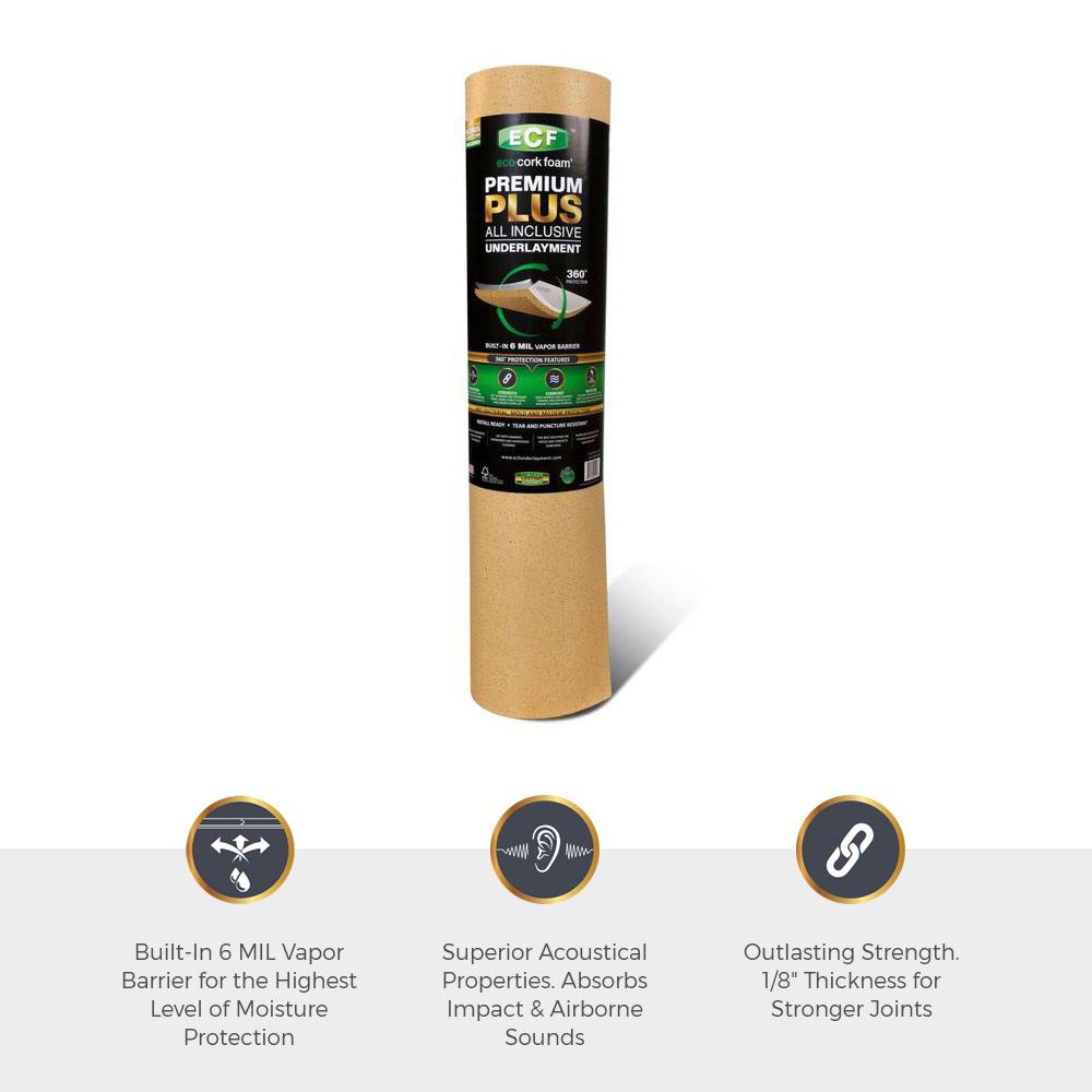 Eco Cork Foam 75 Sq Ft 3 X 25 0 126 In Laminate And Eco Cork Foam 75 Sq Ft 3 X 25