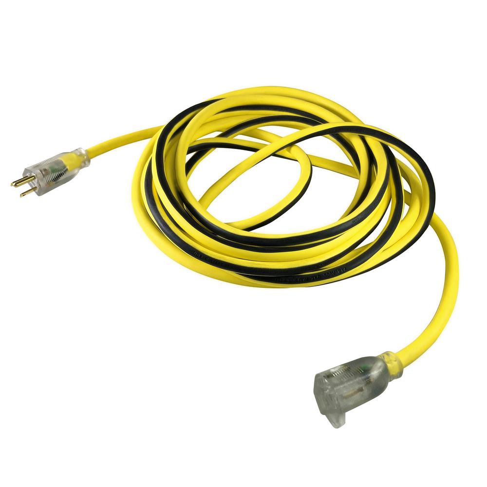 US Wire and Cable USW 12/3 50 ft. Yellow HeavyDuty Extension Cord with