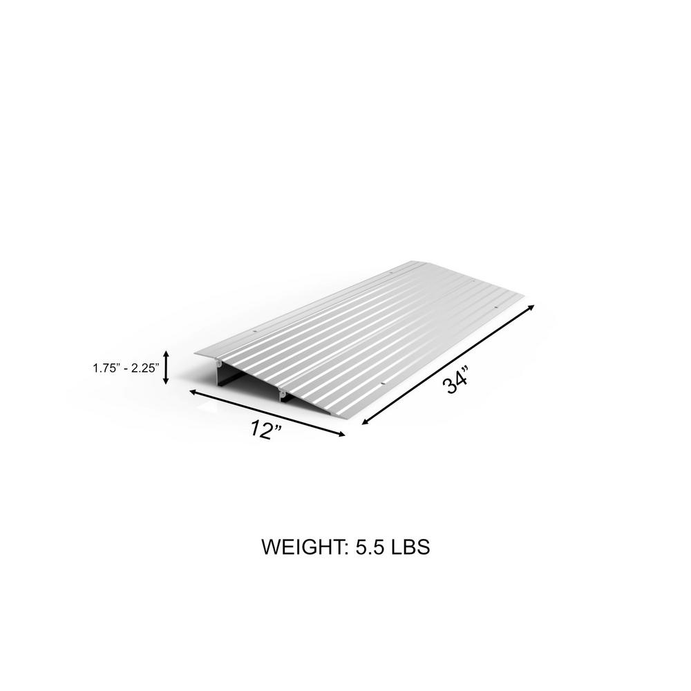 EZ-ACCESS TRANSITIONS Aluminum Threshold Ramp 12 in. L x 34 in. W x 2 ...