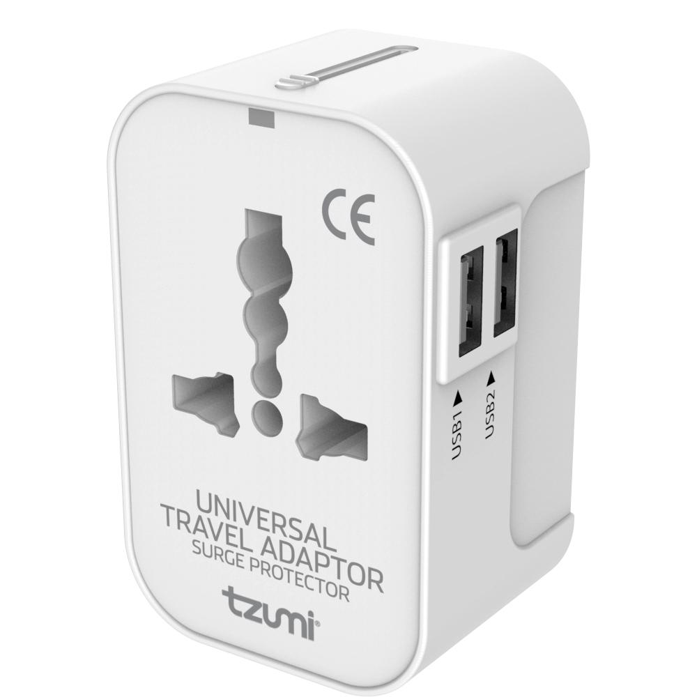 Tzumi Universal Travel Adapter with USB Ports for US, EU, UK and AUS ...