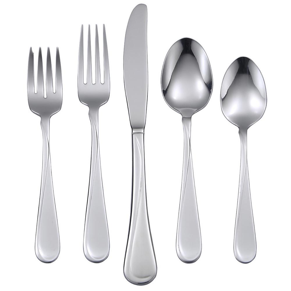 Oneida Flight 45-Piece Silver 18/0 Stainless Steel Flatware Set ...