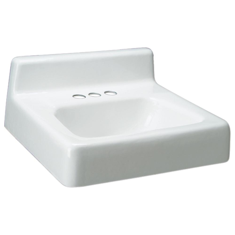 Zurn 4 in .Center set 19 in. x 17 in. Wall Hung Cast Iron Vessel Sink ...