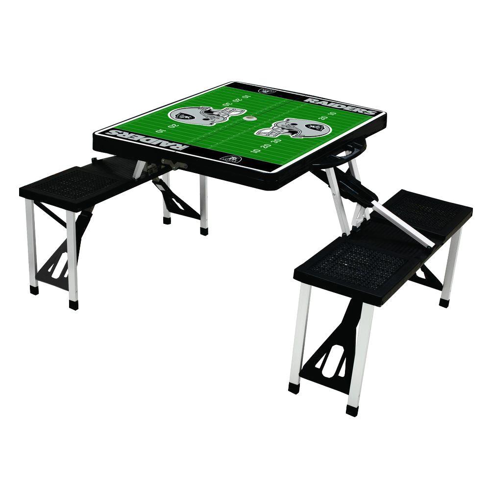 Picnic Time Oakland Raiders Sport Plastic Outdoor Patio Table Oakland Raiders Sport Plastic Outdoor Patio Picnic Table