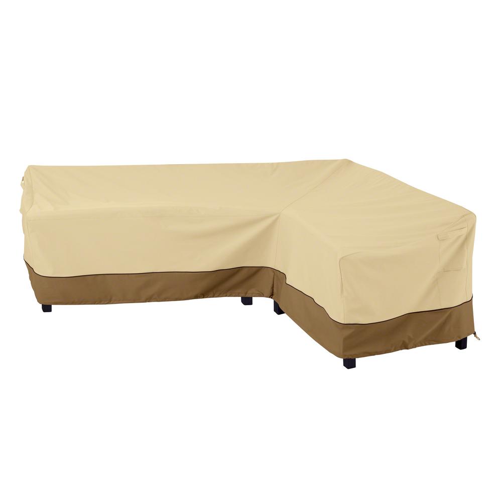 Duck Covers Ultimate 106 In X 85 In L X 34 In W X 31 In H L Shape Sectional Lounge Set Cover Right Usc10685 The Home Depot