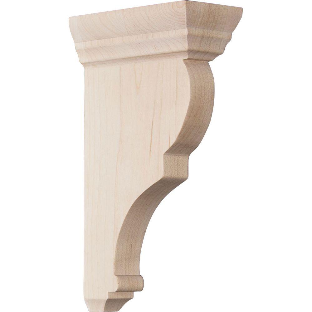 Ekena Millwork 2 in. x 8 in. x 41/2 in. Walnut Small Rojas Wood Corbel