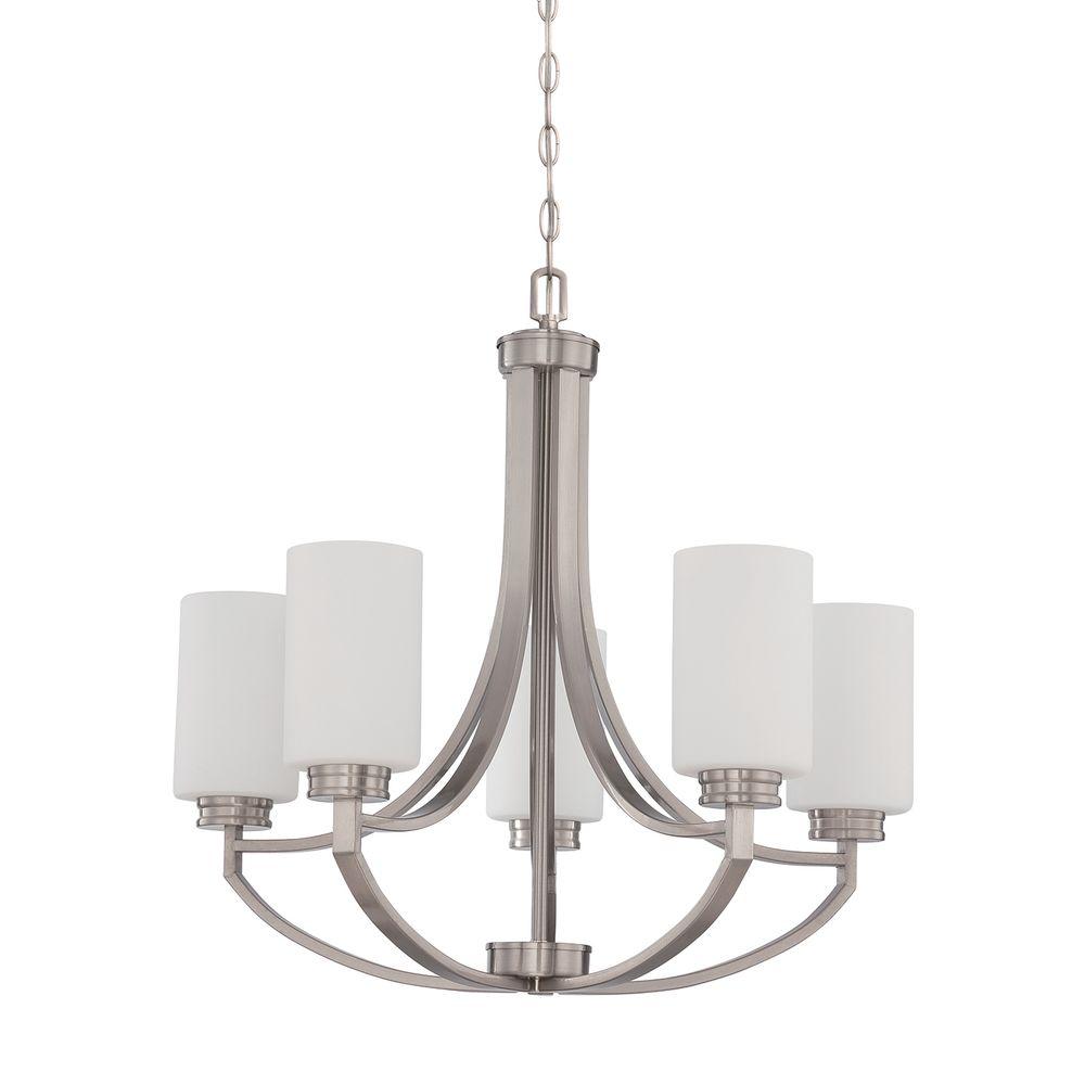 Luminance Dalton 5Light Bright Satin Nickel ChandelierF1800580 The