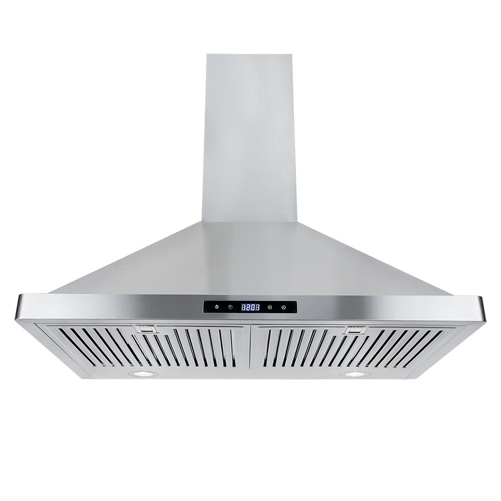Cosmo 30 in. Ducted Wall Mount Range Hood in Stainless Steel with Touch Controls, LED Lighting