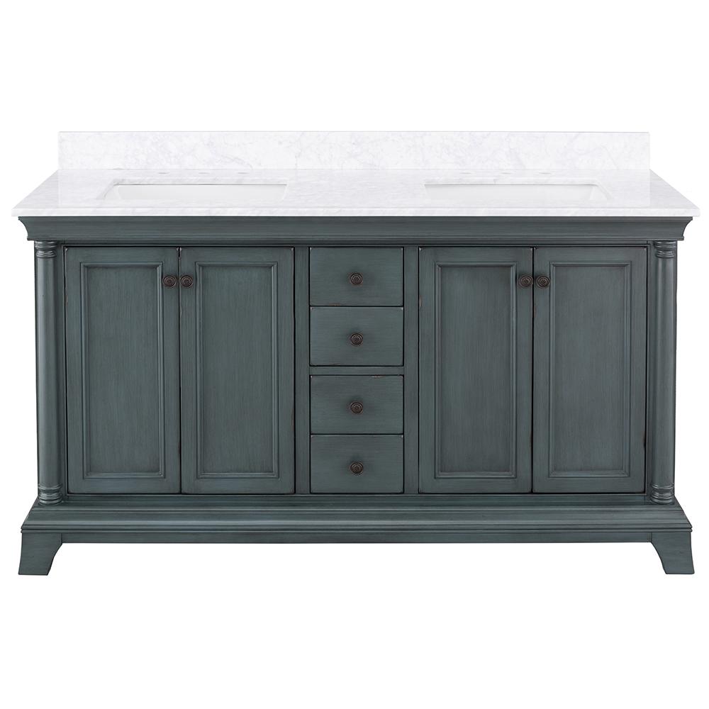 Home Decorators Collection Strousse 61 in. W x 22 in. D Vanity Cabinet