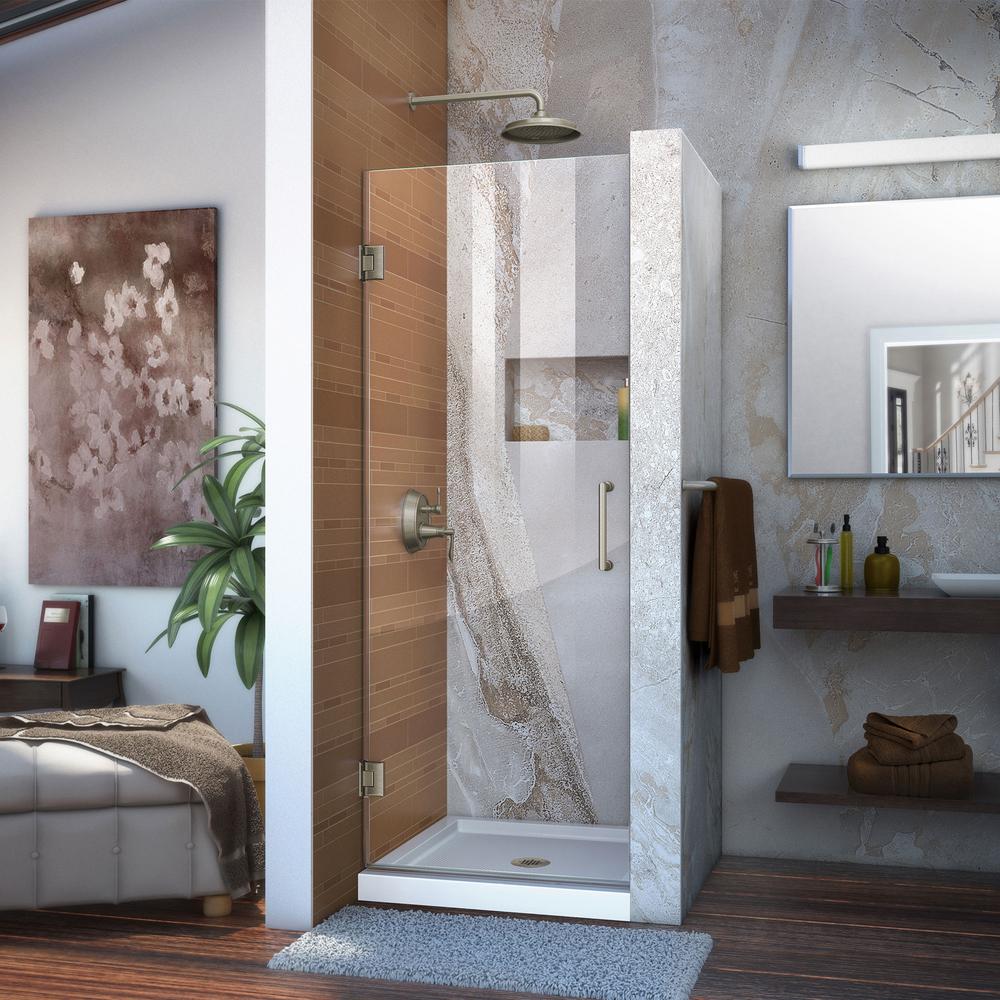 Dreamline Unidoor 28 In X 72 In Frameless Hinged Shower Door In