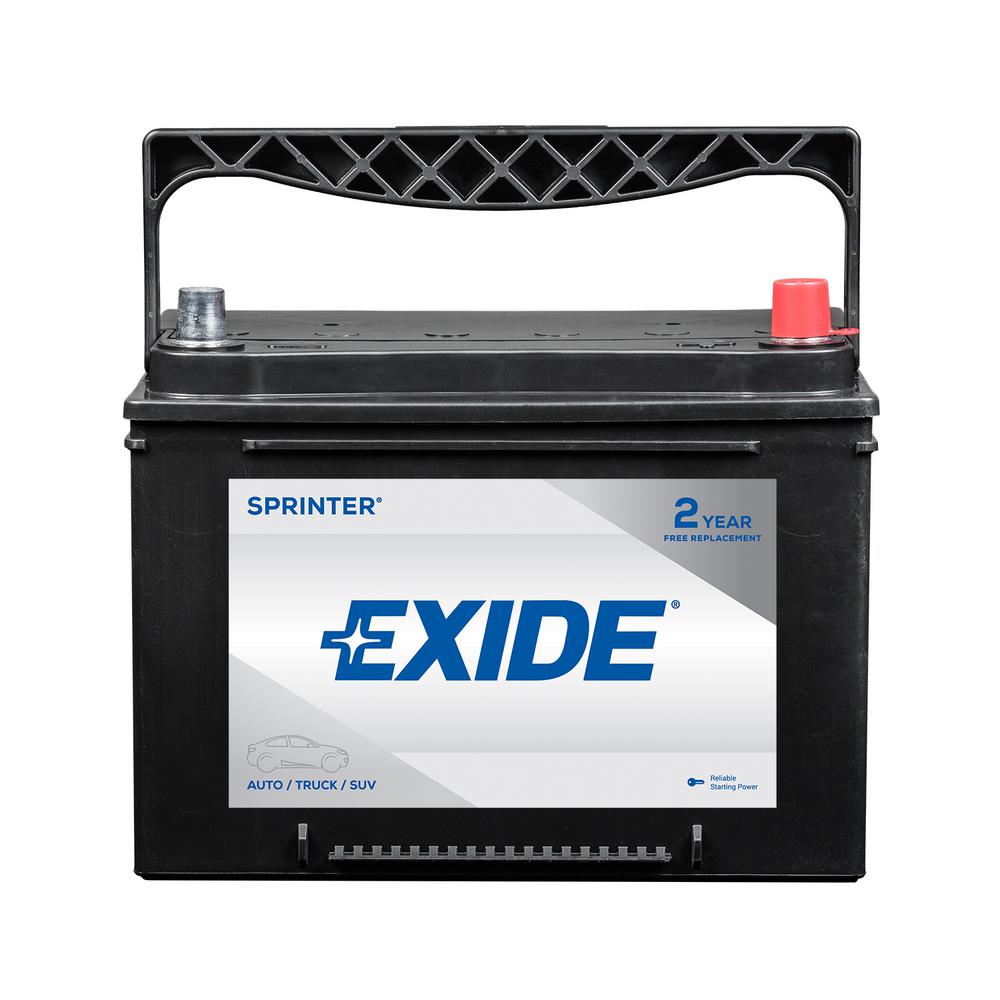 Exide Sprinter Max 12 Volts Lead Acid 6 Cell 34 Group Size 800 Cold Cranking Amps Bci Auto Battery Sx34 The Home Depot