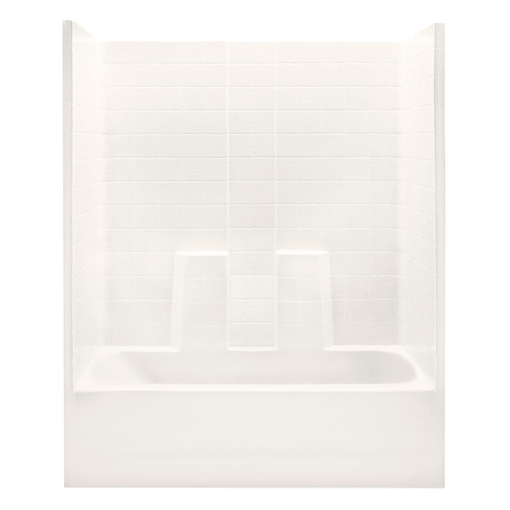 Aquatic Everyday 60 in. x 30 in. x 72 in. Right Drain 1Piece Bath and