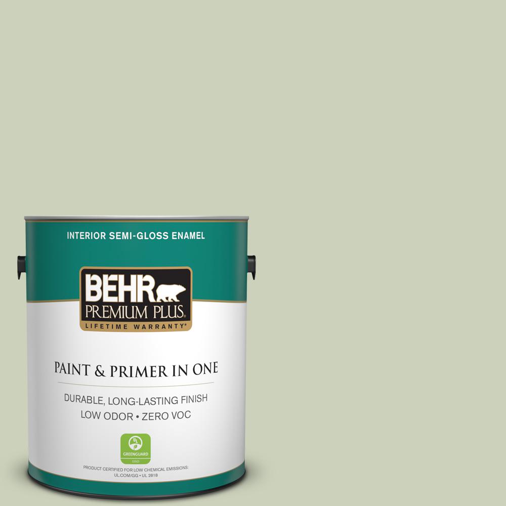 BEHR Premium Plus Ultra 1 gal. PPU109 Chinese Jade SemiGloss Enamel Interior Paint and Primer