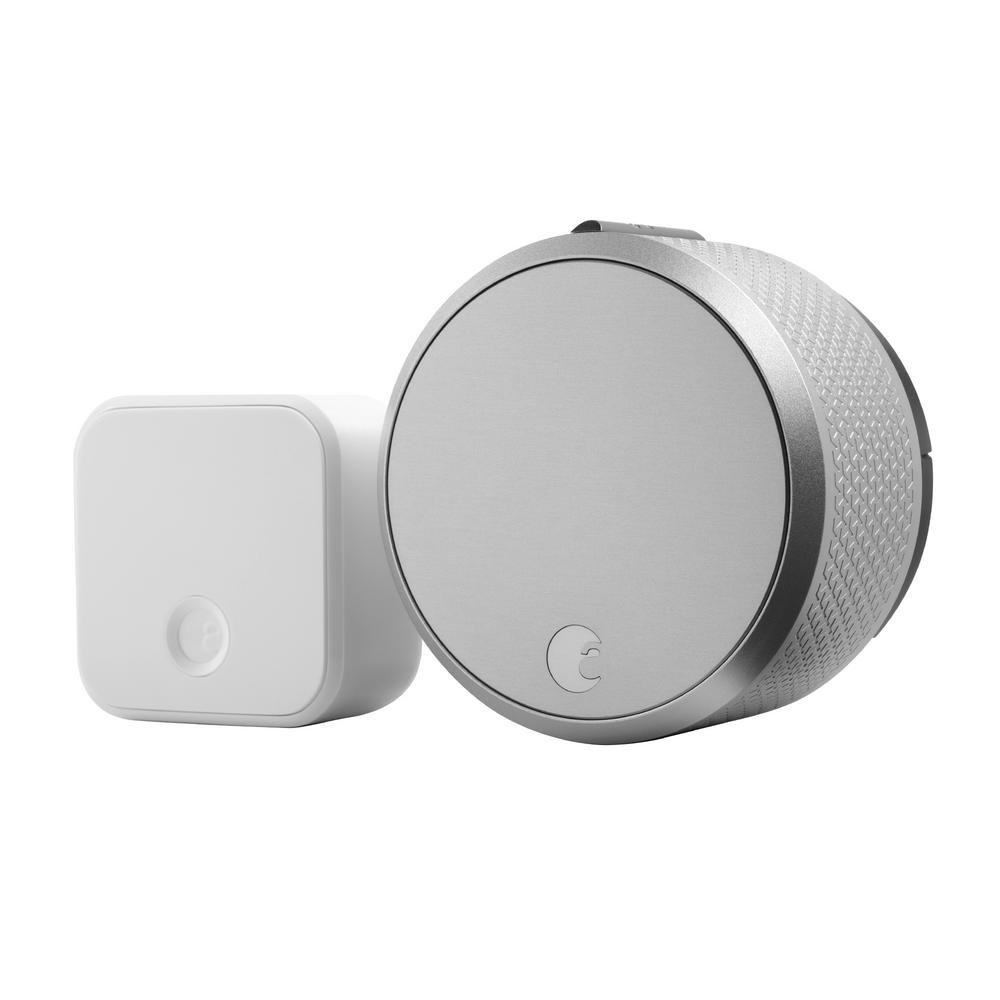 Smart Lock Pro Silver With Connect Wi Fi Bridge Deadbolts