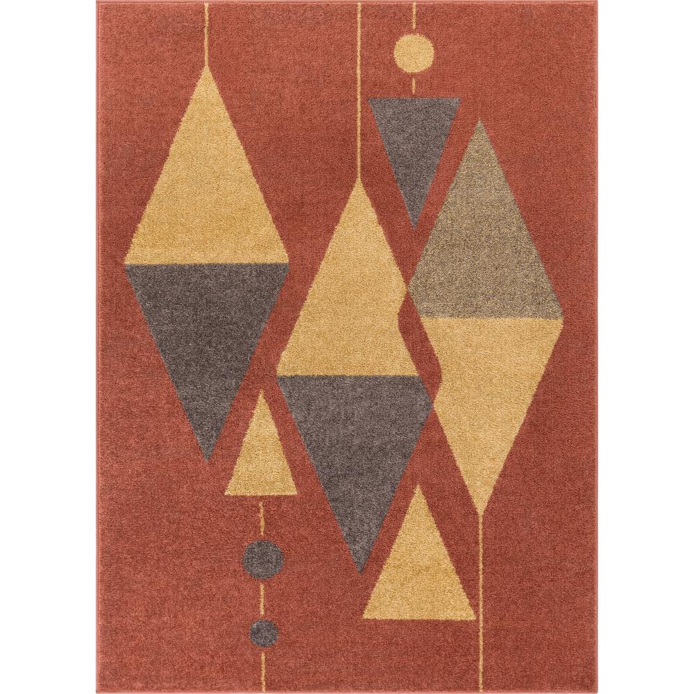 Well Woven Mystic Scarlett MidCentury Modern Geometric Red 7 ft. 10 in