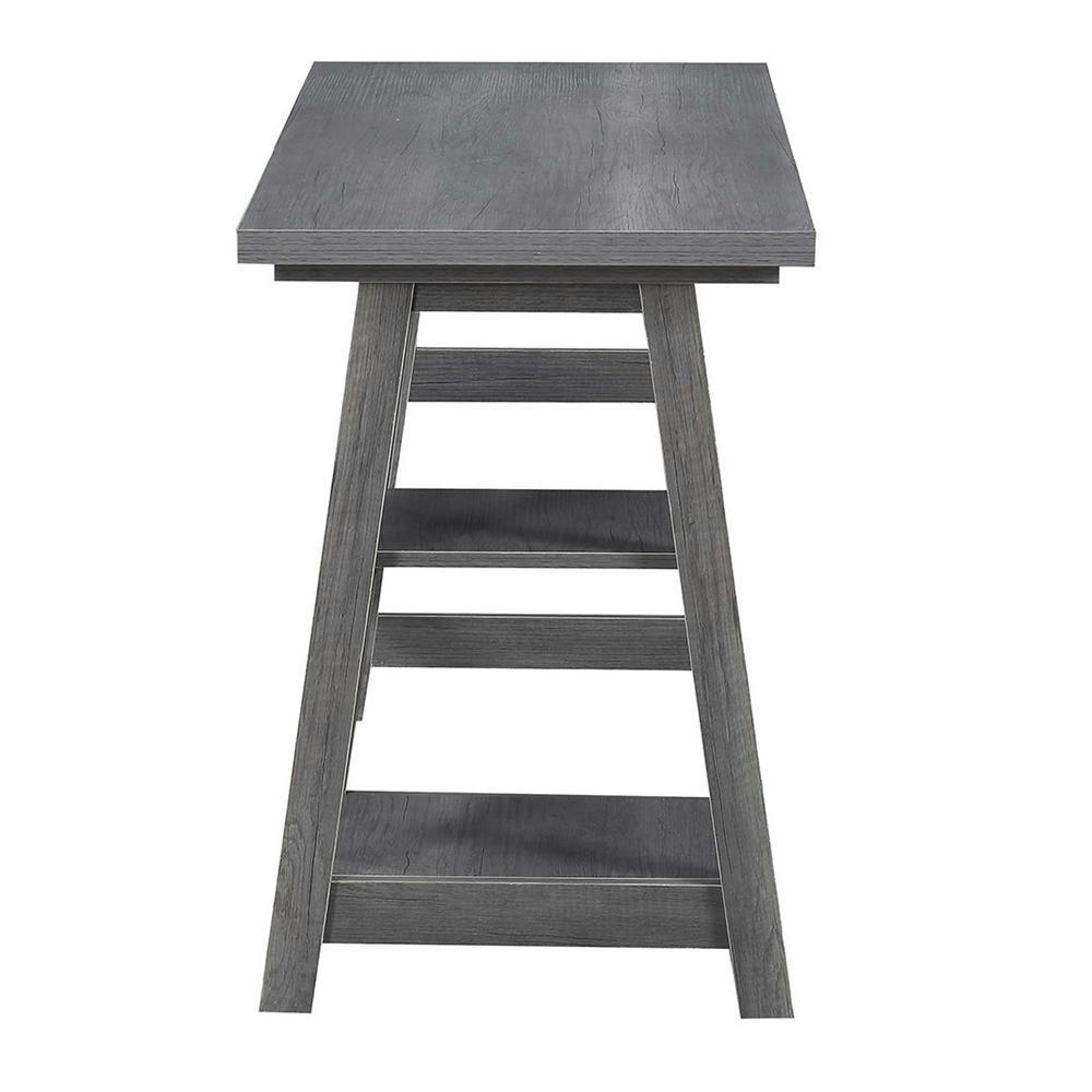 Convenience Concepts Designs2go Charcoal Gray Trestle Desk R7 118