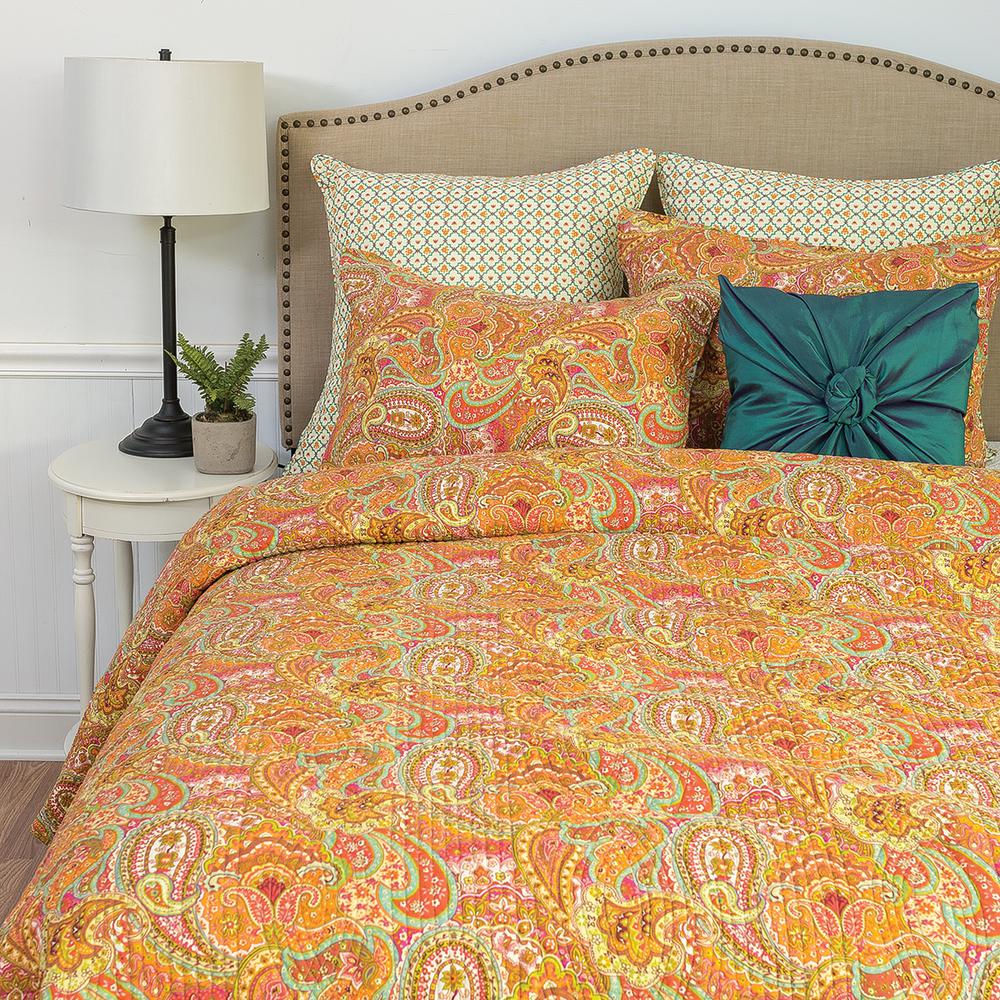 C F Home Orange Veda Full Queen Quilt Set 89958 3fqset The Home