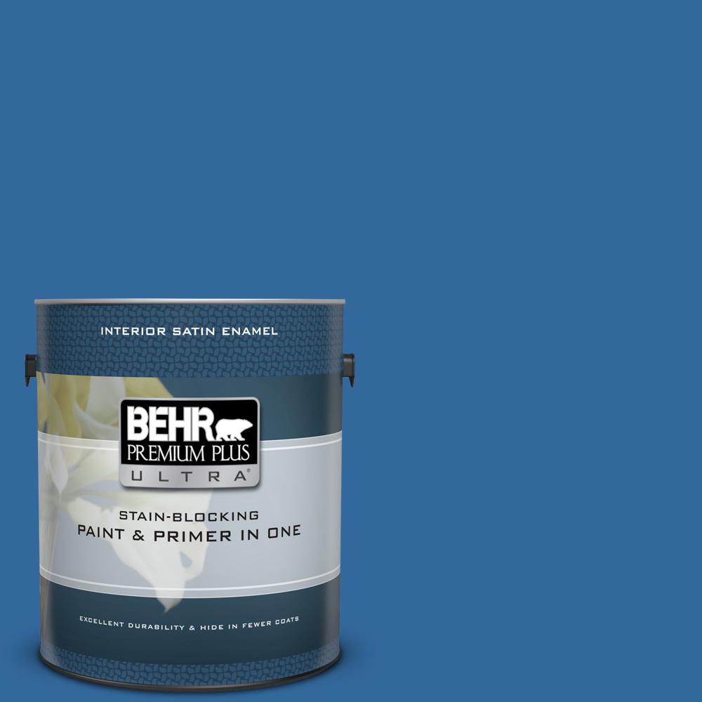 Behr Premium Plus Ultra 1 Gal P500 7 Cosmic Cobalt Satin Enamel P500 7 Cosmic Cobalt Satin Enamel Interior