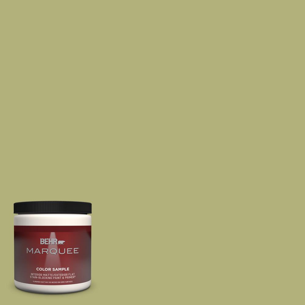 Behr Marquee 8 Oz M340 5 Fresh Artichoke One Coat Hide Matte Interior Exterior Paint And Primer In One Sample Mq30416 The Home Depot
