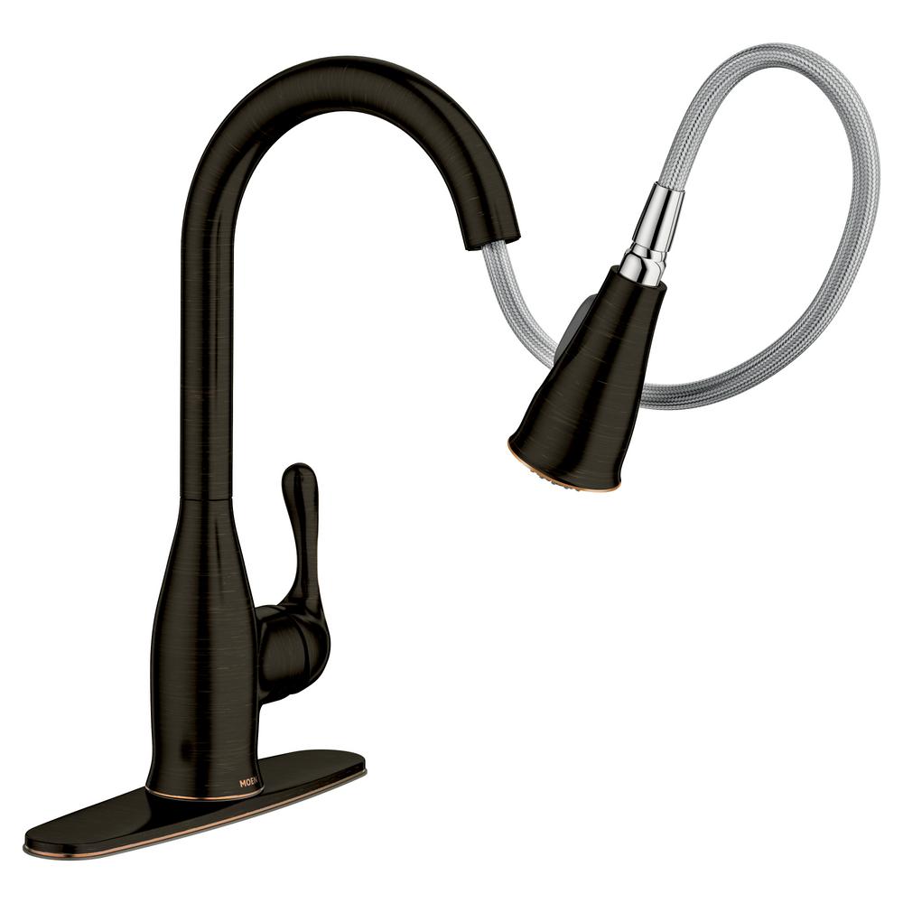 Moen Anabelle Bronze Kitchen Faucet With Sprayer And Soap Dispenser