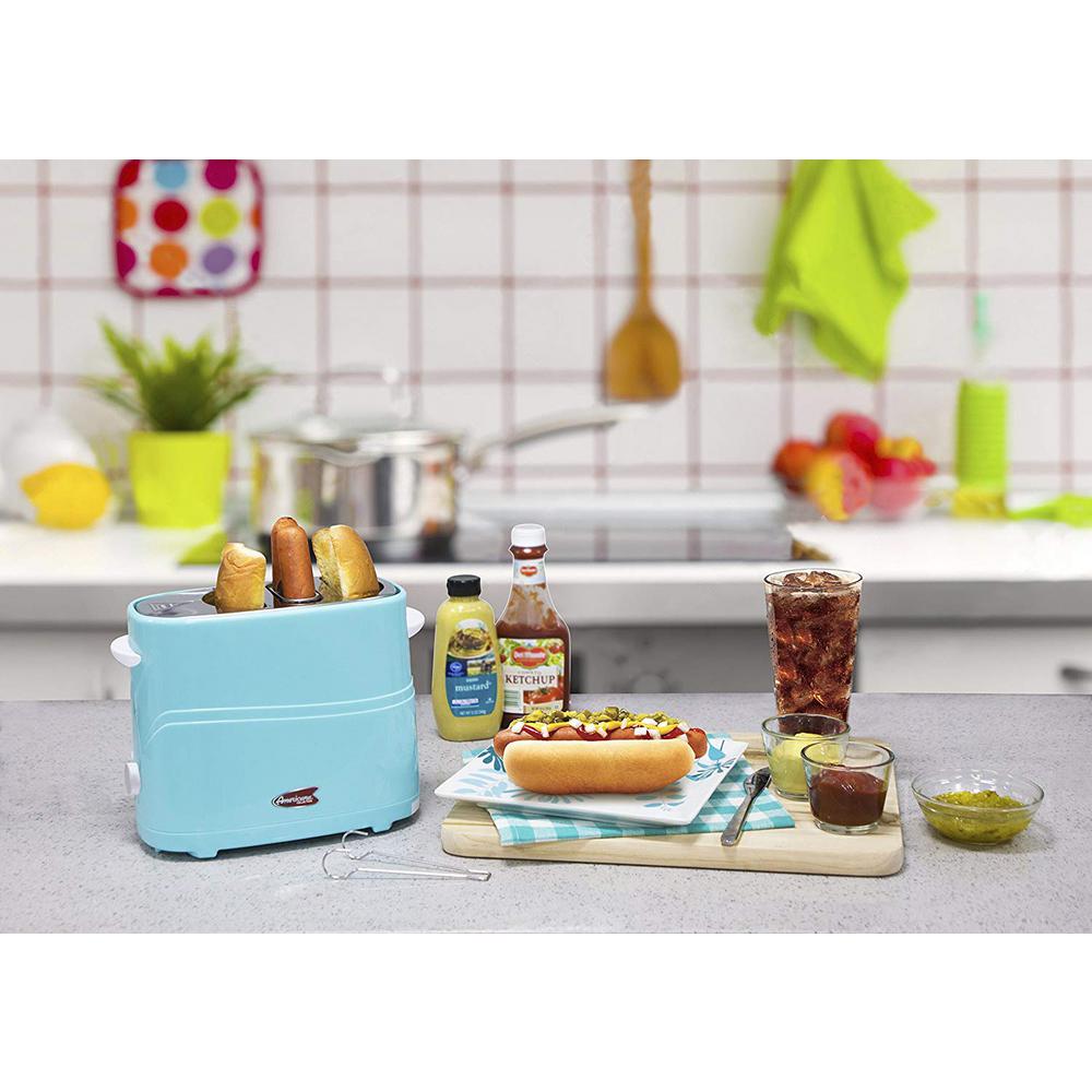 Elite Americana Blue Hot Dog and Bun Toaster with Crumb Tray ECT542BL