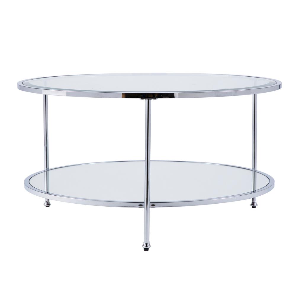 Modern Round Silver Coffee Tables Accent The Home Depot Cillian Chrome Tail Table